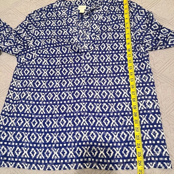 Chico's Blue Long Sleeve Tunic Women's Blouse Size 1 - Picture 6 of 6